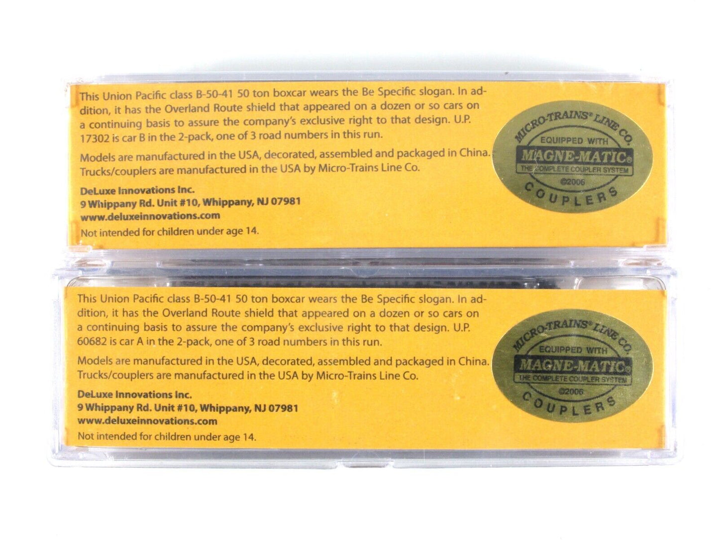 N Scale *UNION PACIFIC* Overland Box Car Set, UP #104205, 101677 - Deluxe 143512