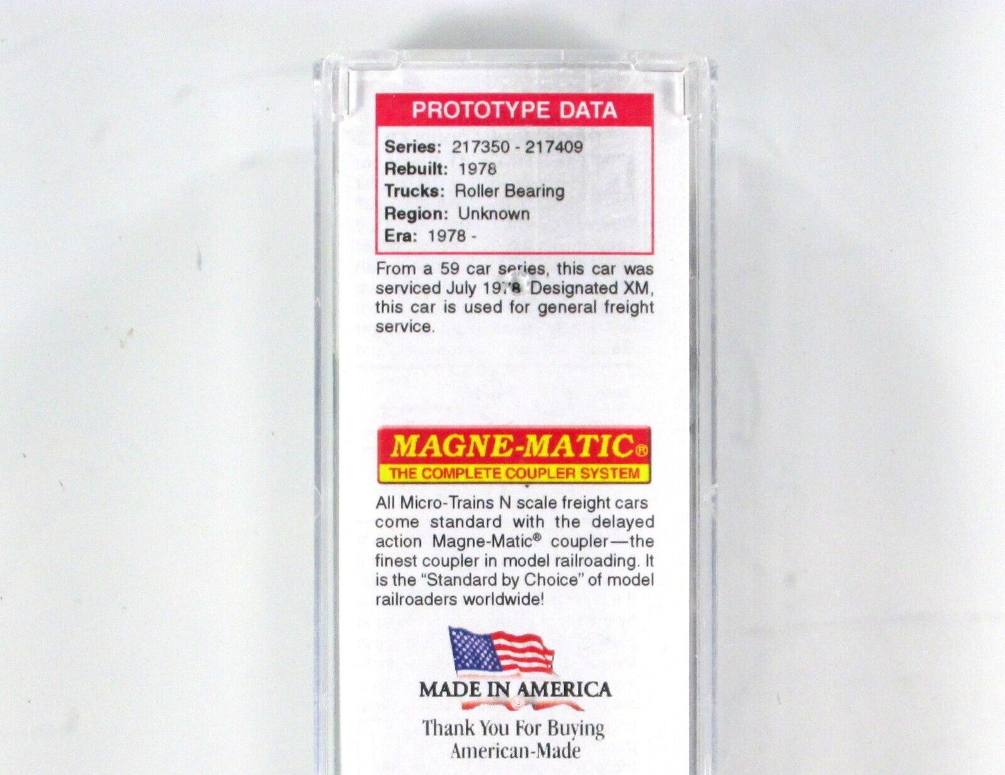N Scale **BURLINGTON NORTHERN** Weathered Box Car #217360 -Micro Trains 07744230