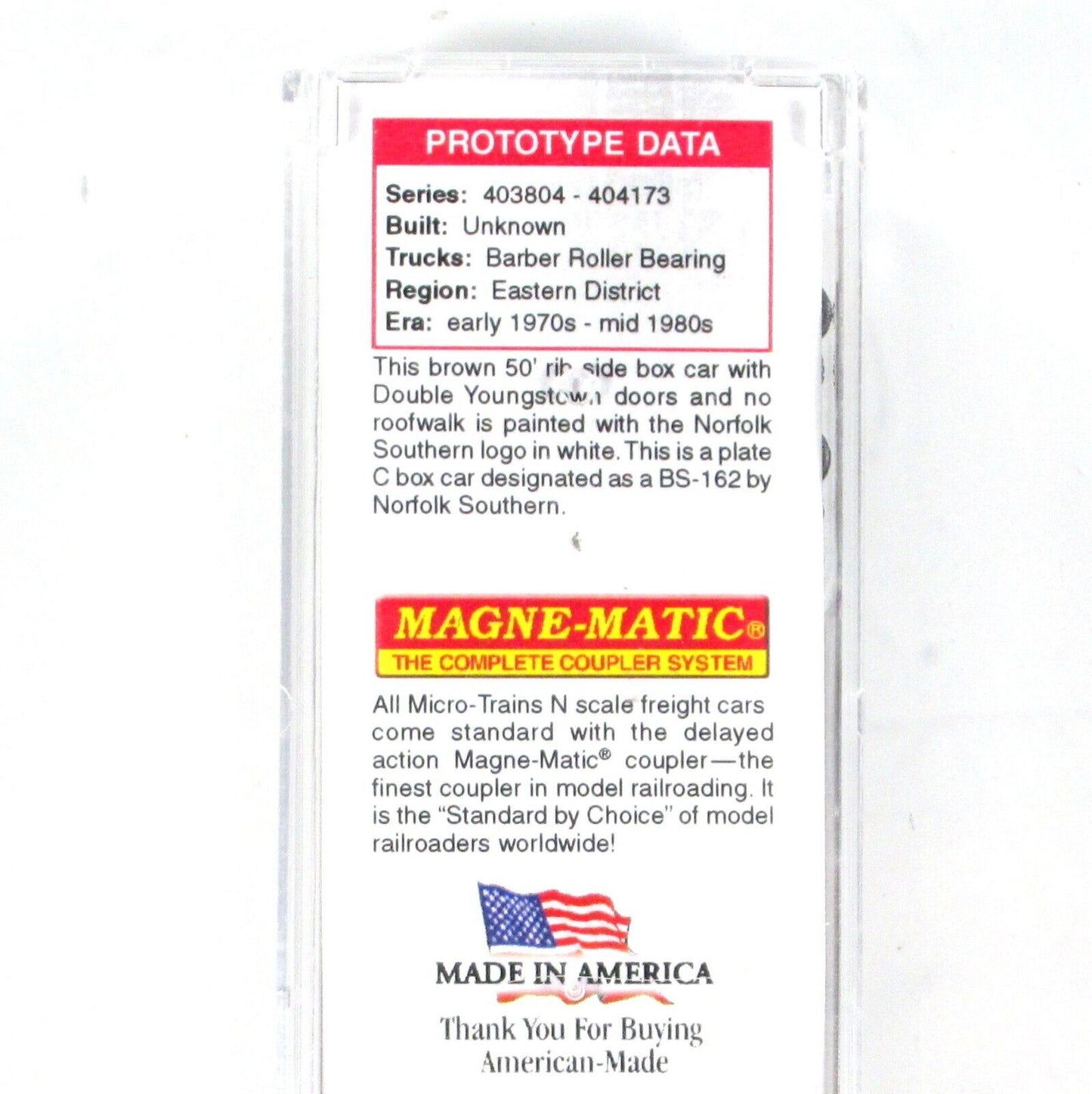 N Scale **NORFOLK SOUTHERN** Weathered Box Car #404163- Micro Trains 03044220