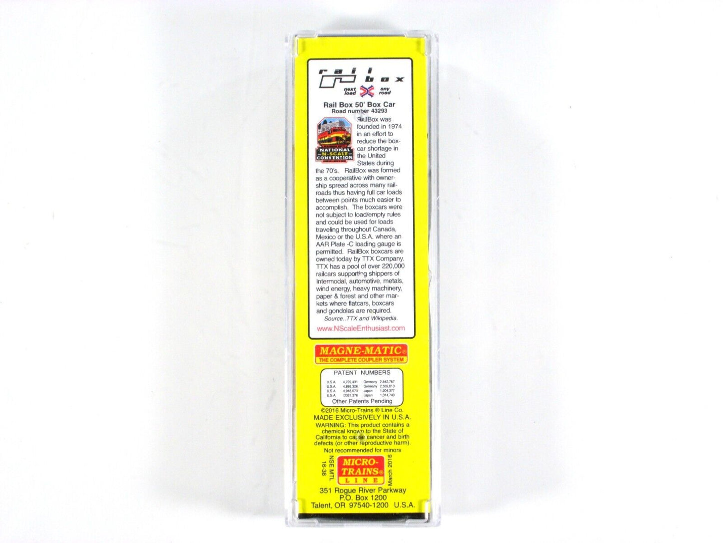 N Scale **RAILBOX GRAFFITI** Box Car #43293 - Micro Trains NSE MTL 16-38 **RARE*