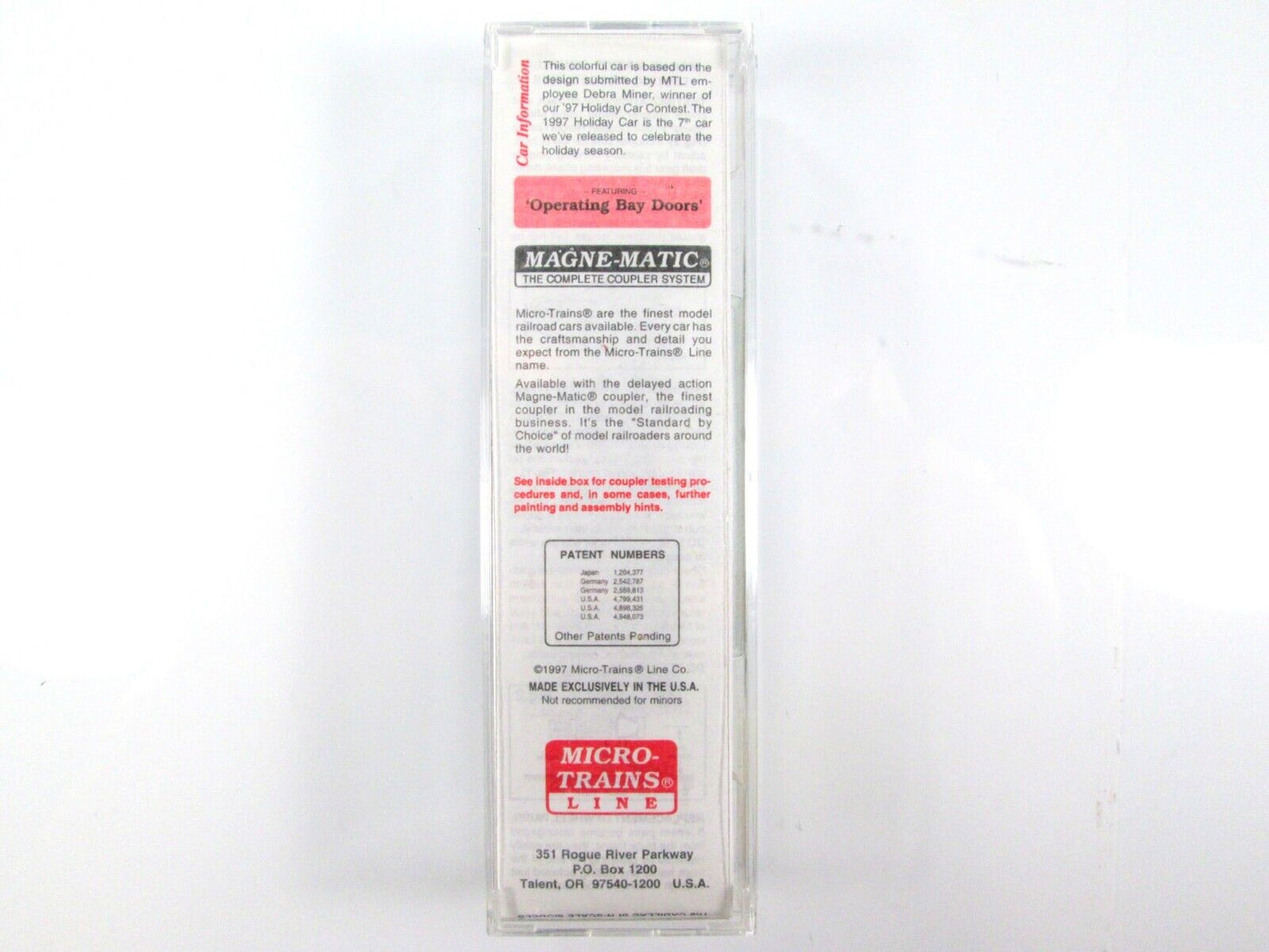 N Scale NOEL 33' Twin-Bay Hopper Holiday Car -- MTL 19972 --- Micro Trains 55400