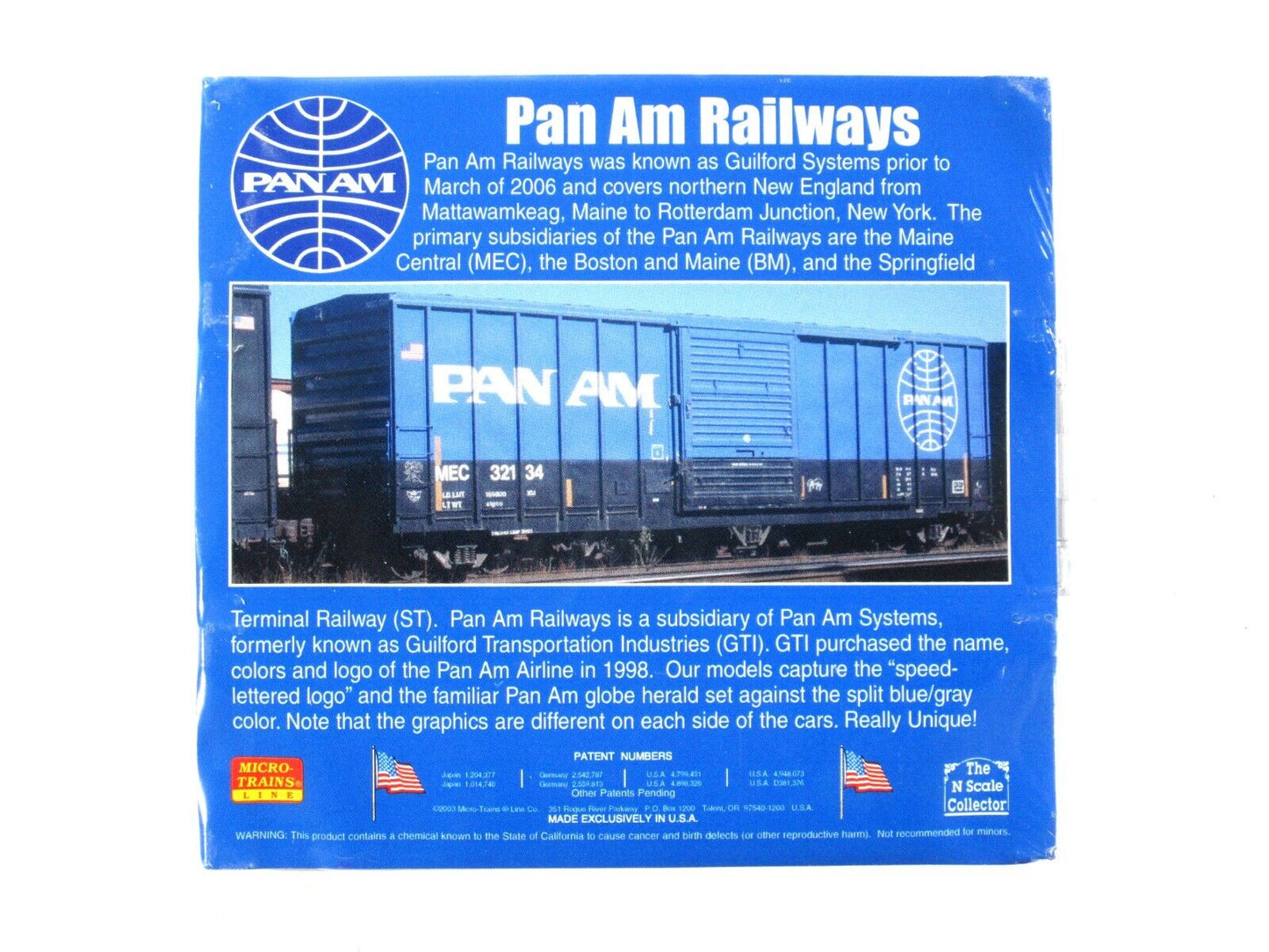 N Scale ***PAN AM RAILWAYS** 50' Box Car 3-Pack - Micro Trains Special Run *RARE