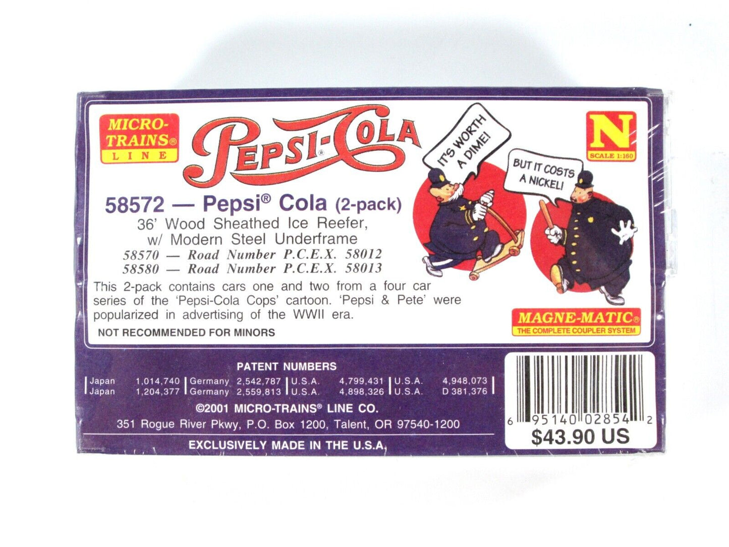 N Scale **PEPSI-COLA** 36' Ice Reefer Set - PCEX 58012 58013 -Micro Trains 58572