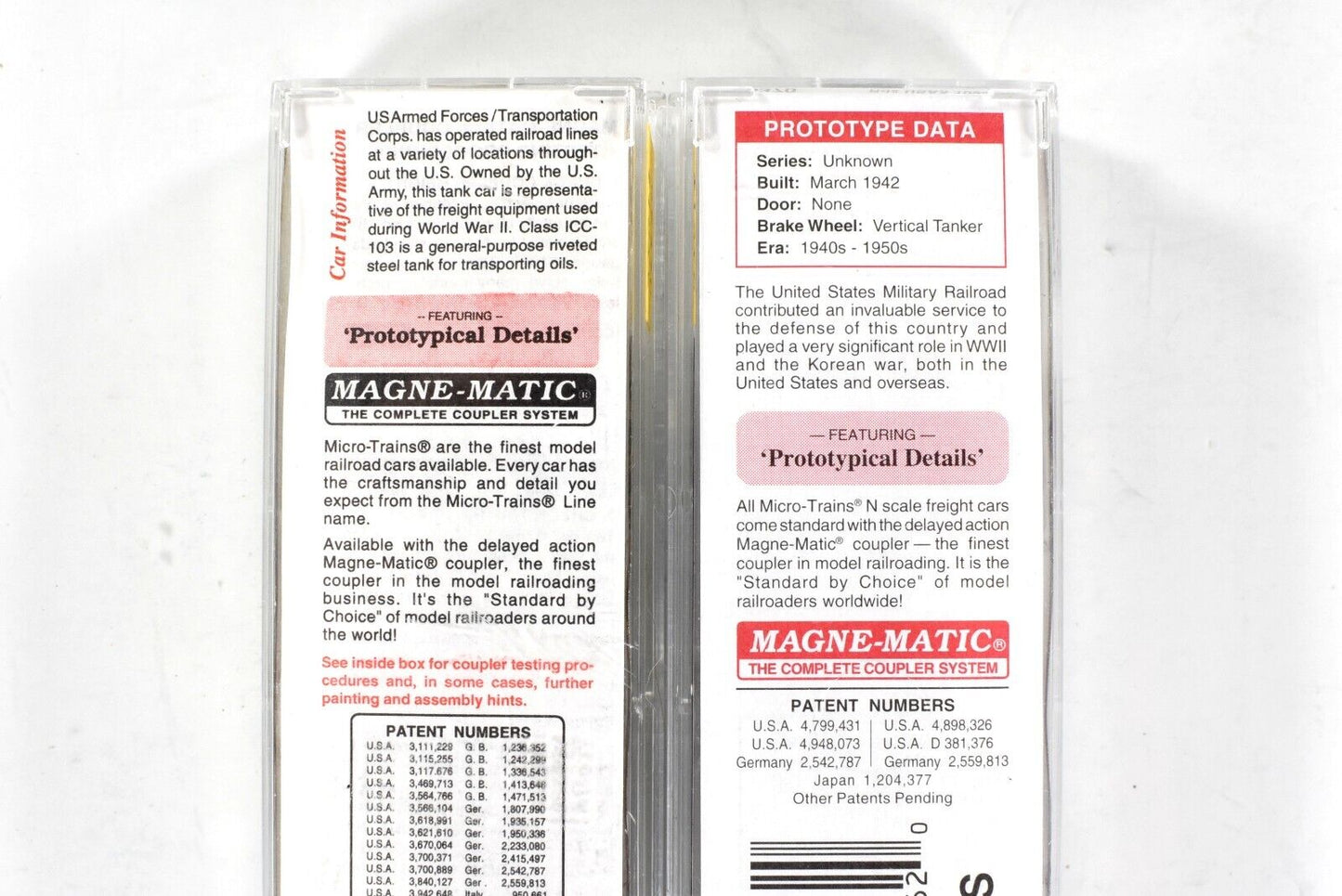 N Scale **US ARMY** Tank Car 2-Pack Set, USAX #10936, 10986 - Micro Trains 65370