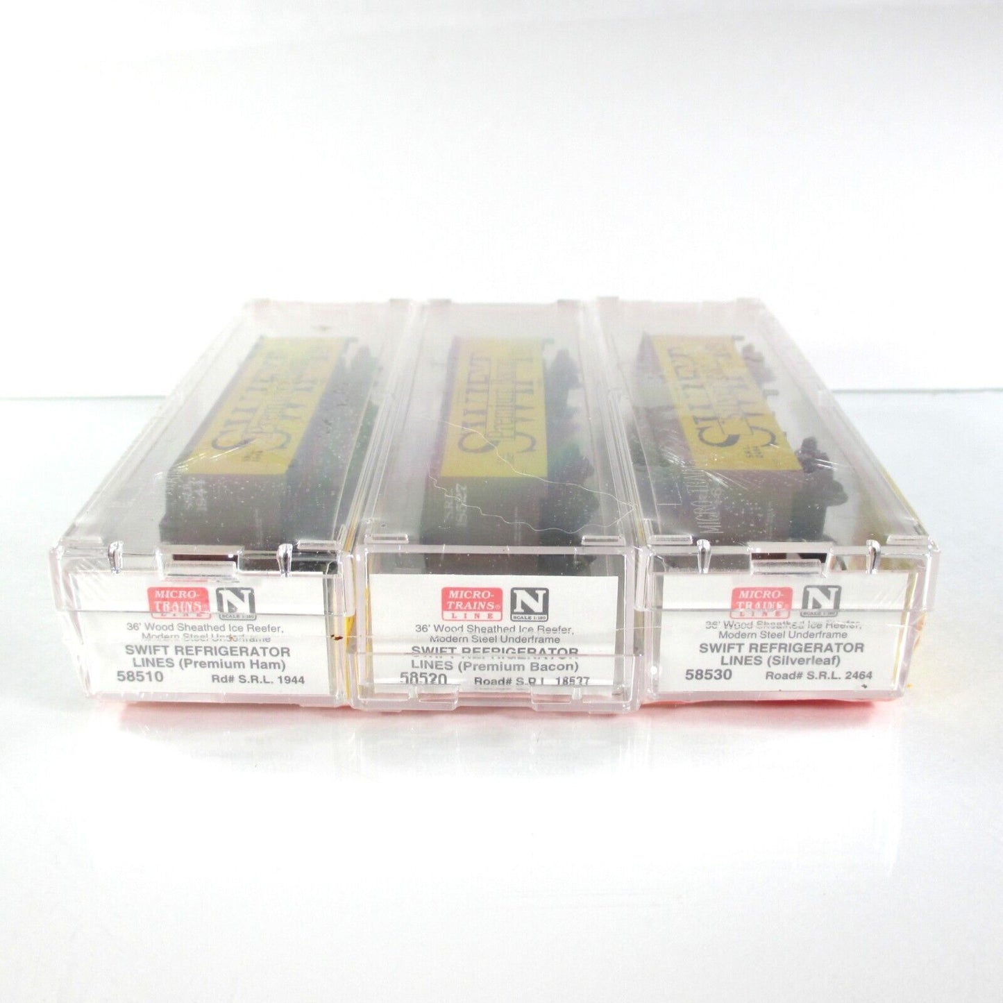 N Scale **SWIFT Refrigerator Lines*** Ice Reefer 3-Pack Set - Micro Trains 58512