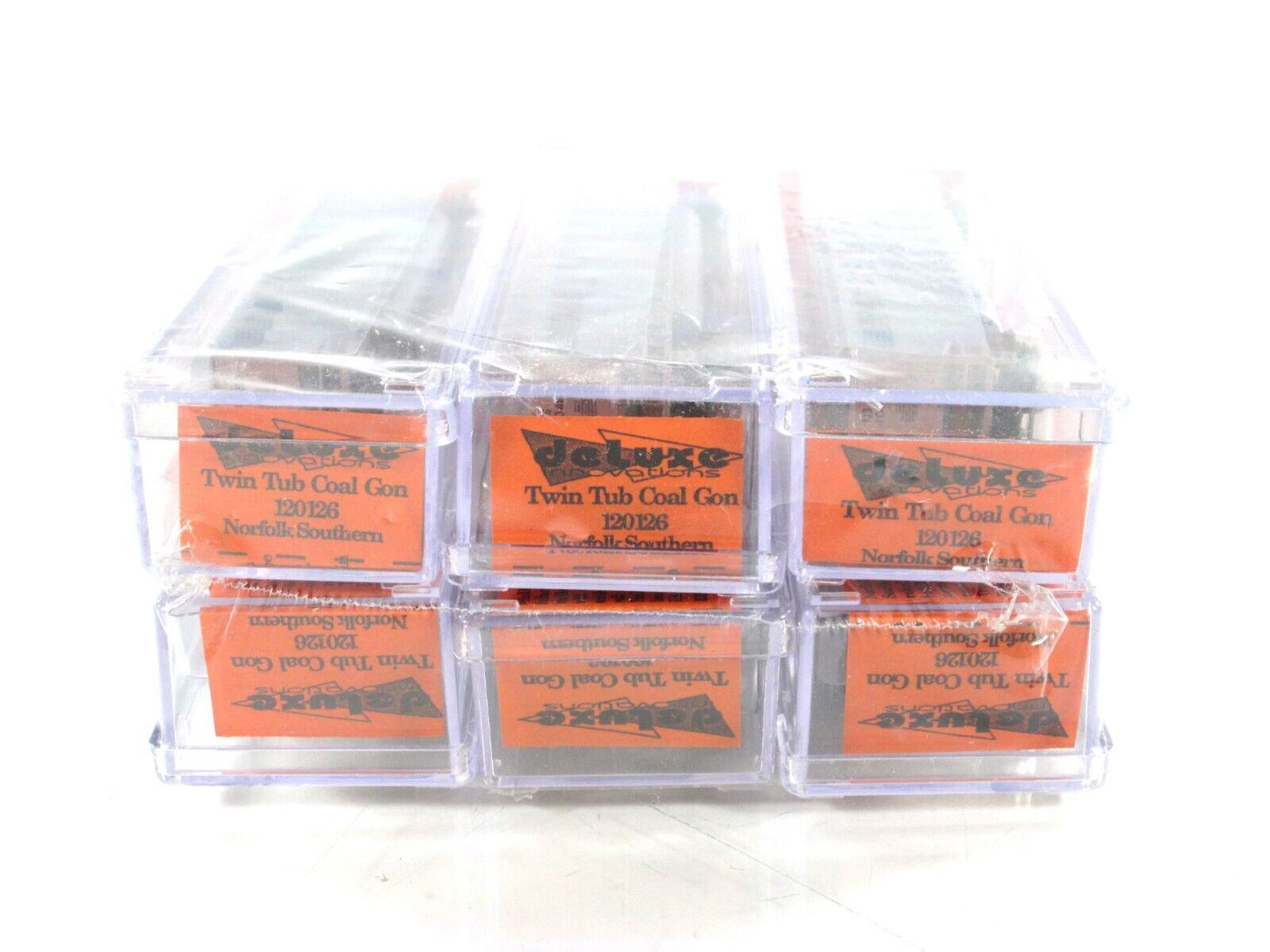 N Scale ***NORFOLK SOUTHERN*** Twin Tub Coal Gondola 6-Pack Set -- Deluxe 120126