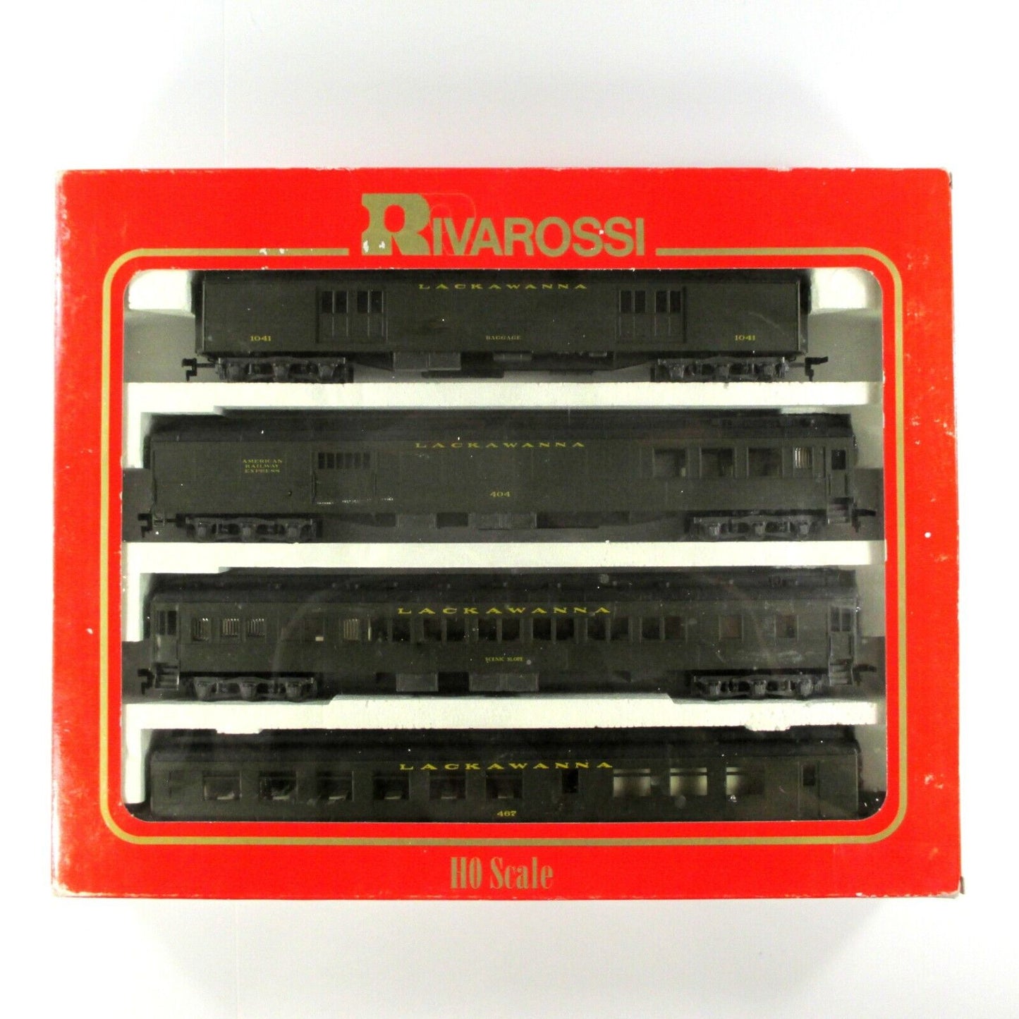 HO Scale ***LACKAWANNA*** 1920s Heavyweight Passenger Car Set A - Rivarossi 6930