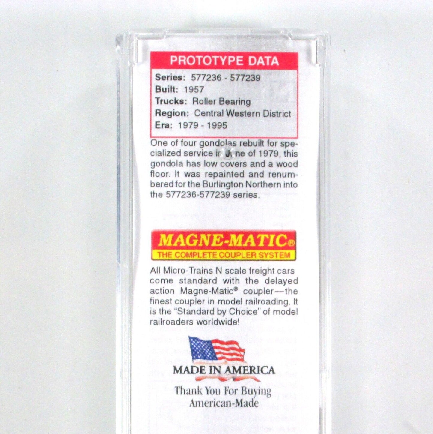 N Scale **BURLINGTON NORTHERN** Weathered Gondola #577239 -Micro Trains 10644251