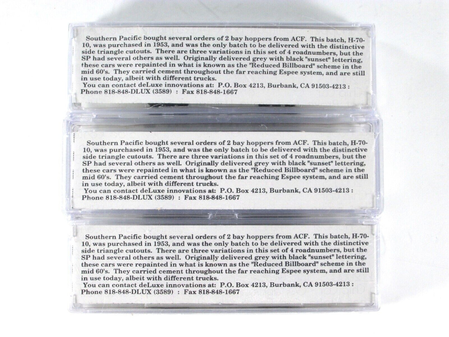 N Scale ***SOUTHERN PACIFIC*** 2-Bay Covered Hopper 3-Pack Set ----- DELUXE 7170