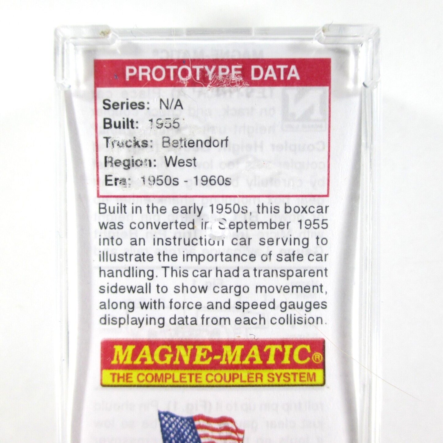 N Scale ***SANTA FE*** Transparent Impact Demo Box Car --- Micro Trains 02000197