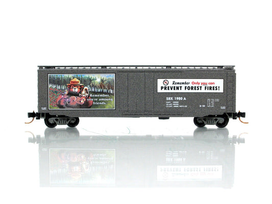 N Scale **SMOKEY BEAR** Fire Prevention Car 4, SBX 1980A - Micro Trains 03200404