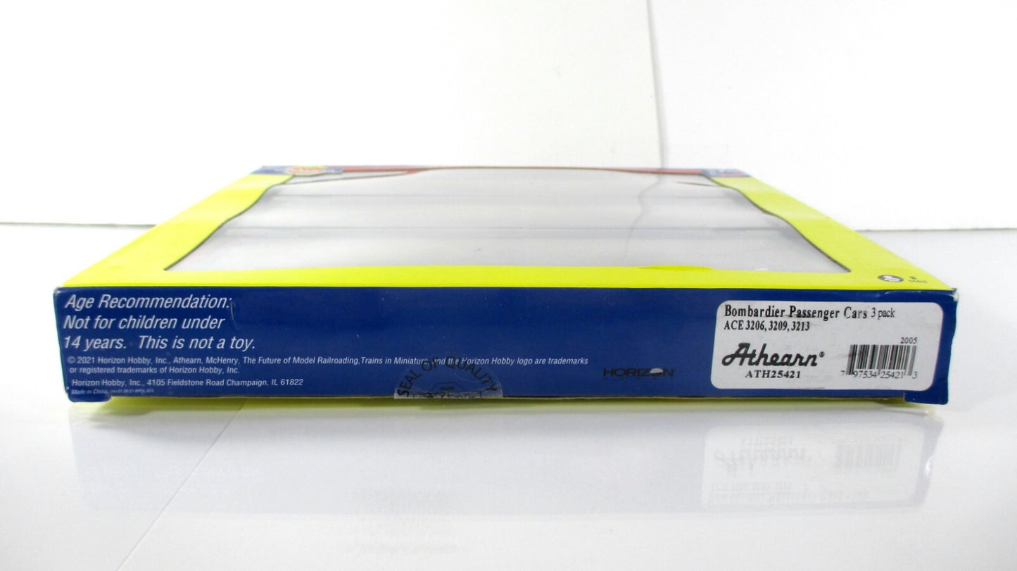 N Scale ***ACE*** Bombardier Passenger Set #3206, 3209, 3213 ---- Athearn 25421