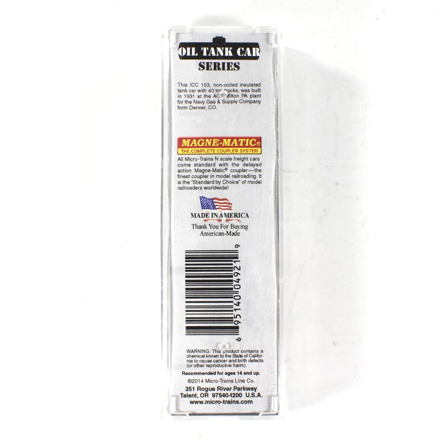 N Scale ***NAVY GAS & SUPPLY*** (Denver) Tank Car #8506 -- Micro Trains 06500790