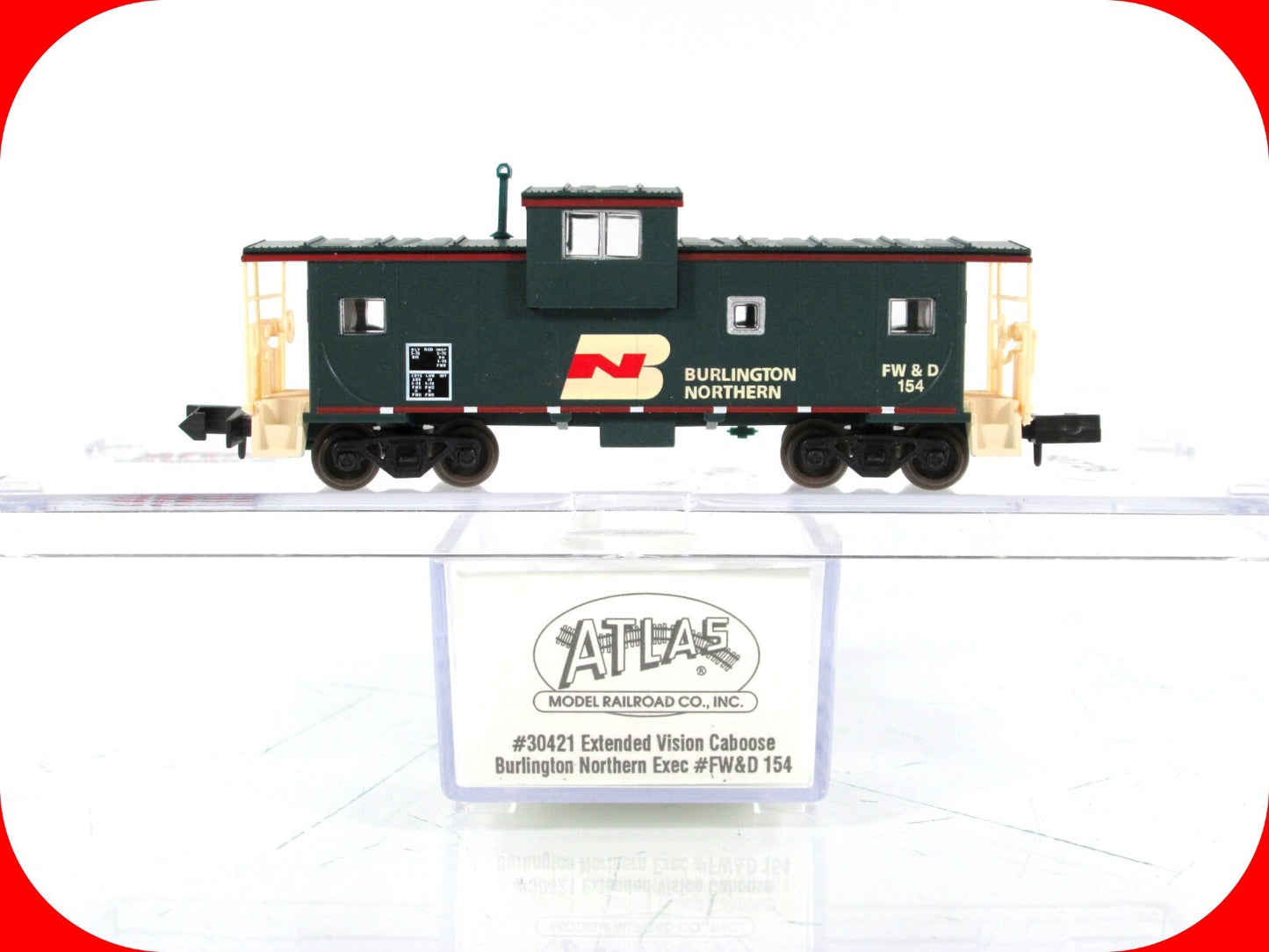 N Scale **BURLINGTON NORTHERN** EXECUTIVE Caboose, FW&D 154 - Atlas 30421 **RARE