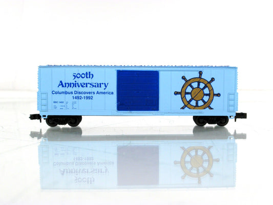 N Scale **COLUMBUS DISCOVERS AMERICA** 500th Anniv. Box Car 1492 - Bev-Bel 10018