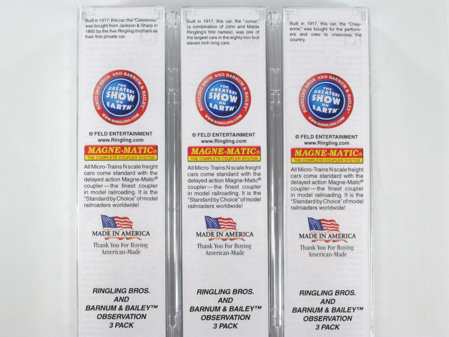 N Scale **RINGLING** CIRCUS Observation Passenger 3-Pack - Micro Trains 99301320