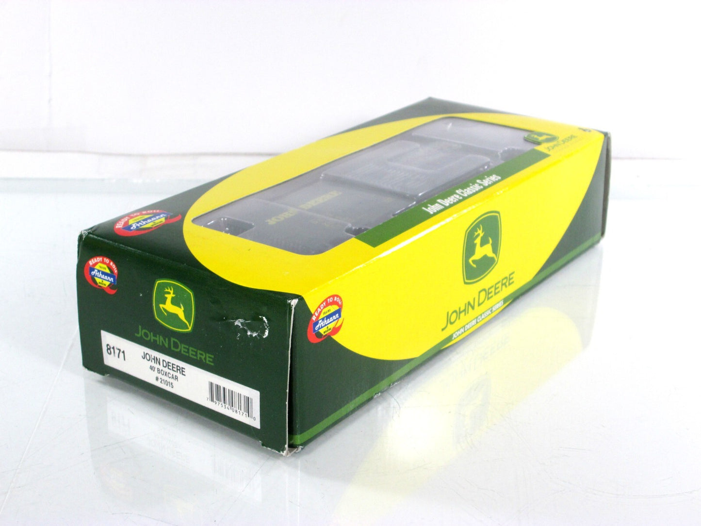 HO Scale ***JOHN DEERE FARM TRACTOR*** 40' Box Car, DERX 21015 ---- Athearn 8171