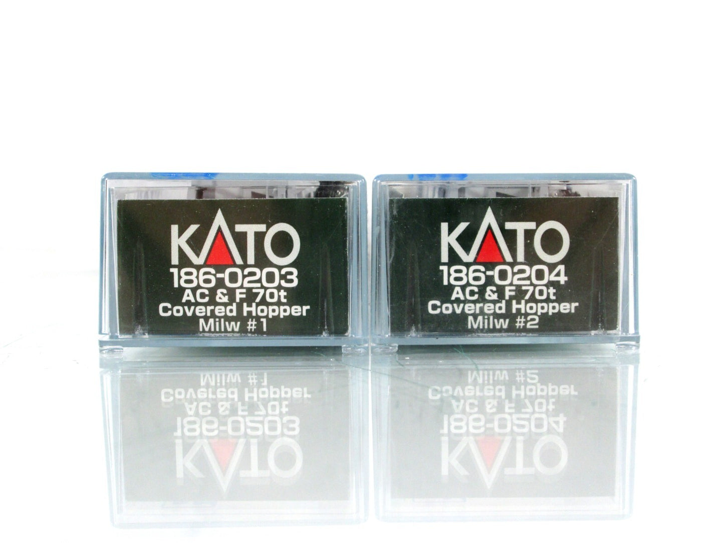 N Scale ***MILWAUKEE ROAD** ACF 2-Bay Covered Hopper 4-Pack - Kato 186-0203,0204