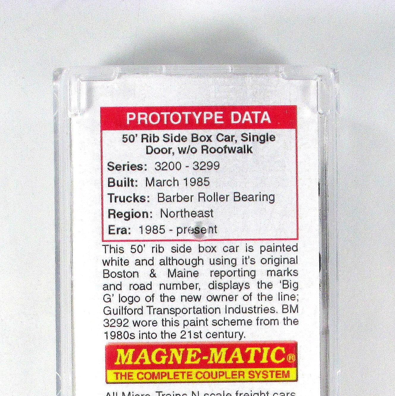 N Scale **BOSTON & MAINE, GUILFORD** Weathered Car #3292 - Micro Trains 02544400