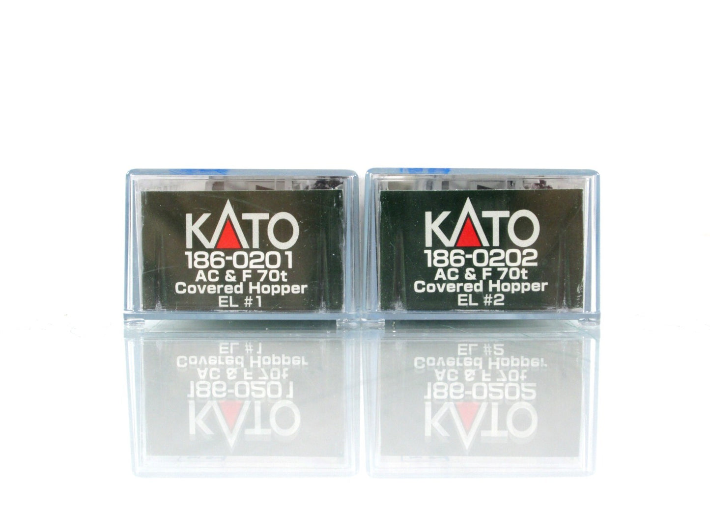 N Scale ***ERIE LACKAWANNA*** ACF 70ton 2-Bay Hopper 4-Pack - Kato 186-0201,0202