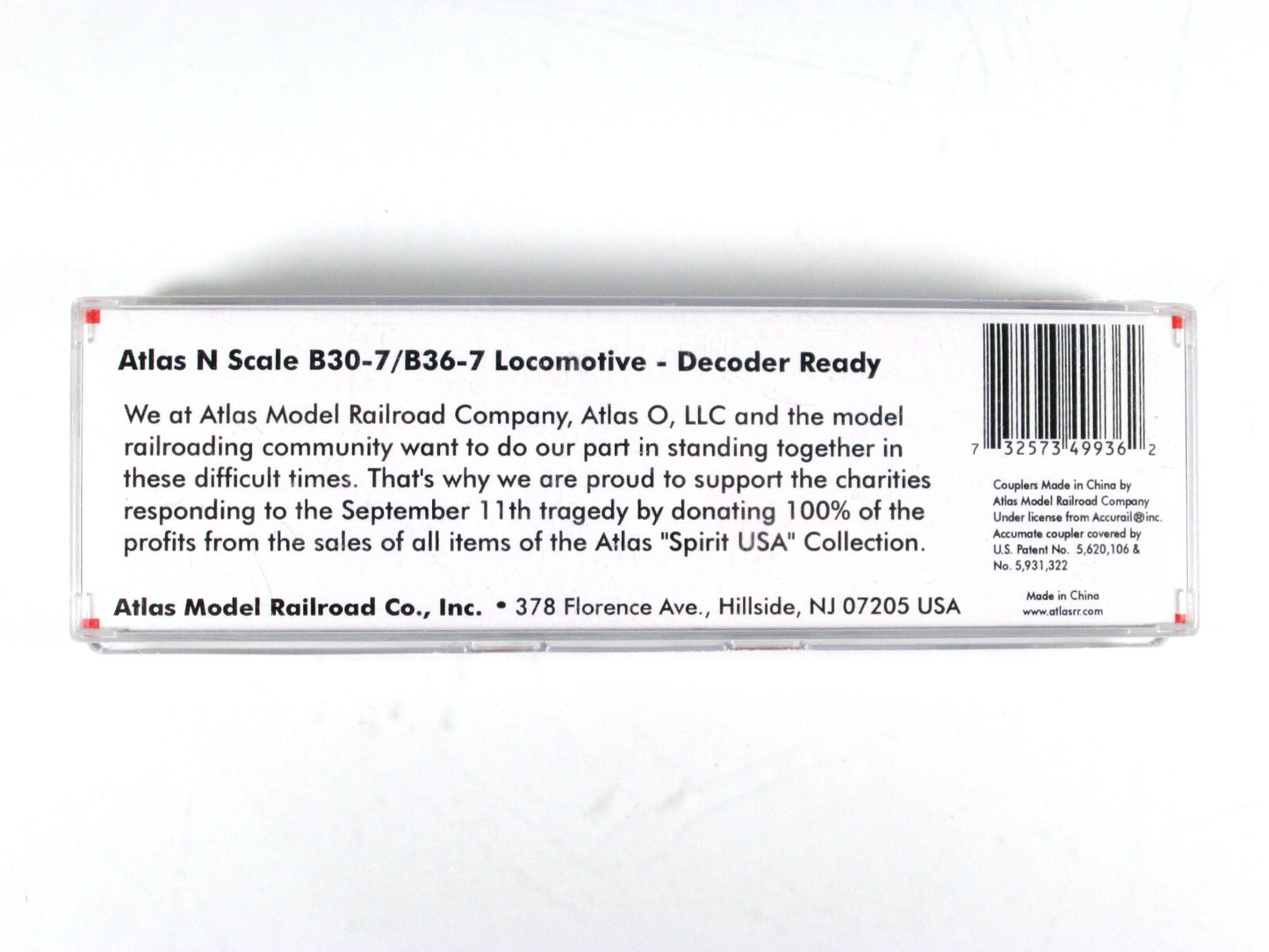 N Scale **GOD BLESS AMERICA - UNITED WE STAND** B36-7 #91101 -- Atlas, DCC Ready