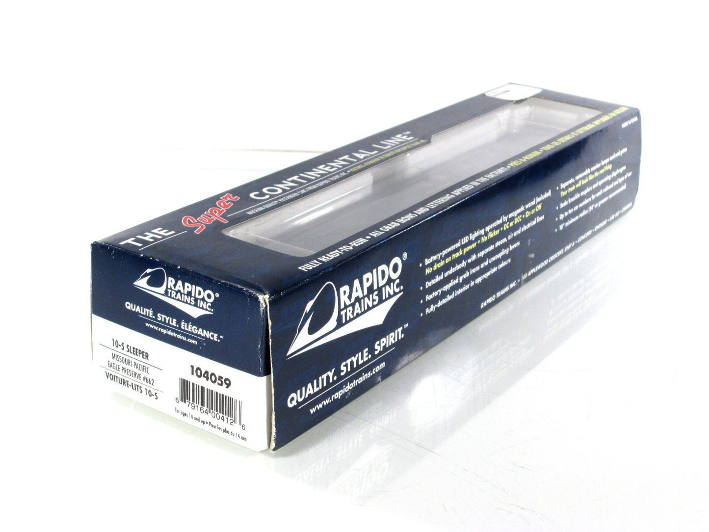 HO Scale *MISSOURI PACIFIC Eagle Preserve* Sleeper - Rapido 104059, Lights *RARE