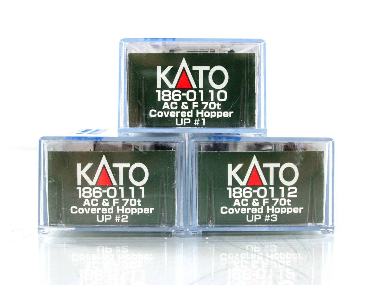 N Scale ***UNION PACIFIC** 2-Bay Covered Hopper 6-Pack - Kato 186-0110,0111,0112