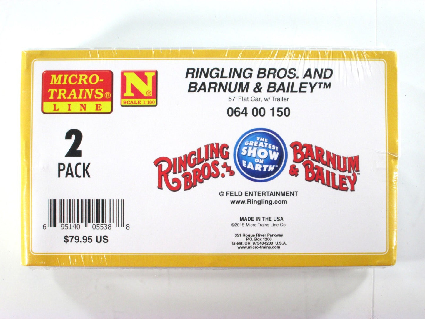 N Scale *RINGLING DRAGONS & FUNUNDRUM* 57' TOFC Set -Micro Trains 06400150 *RARE