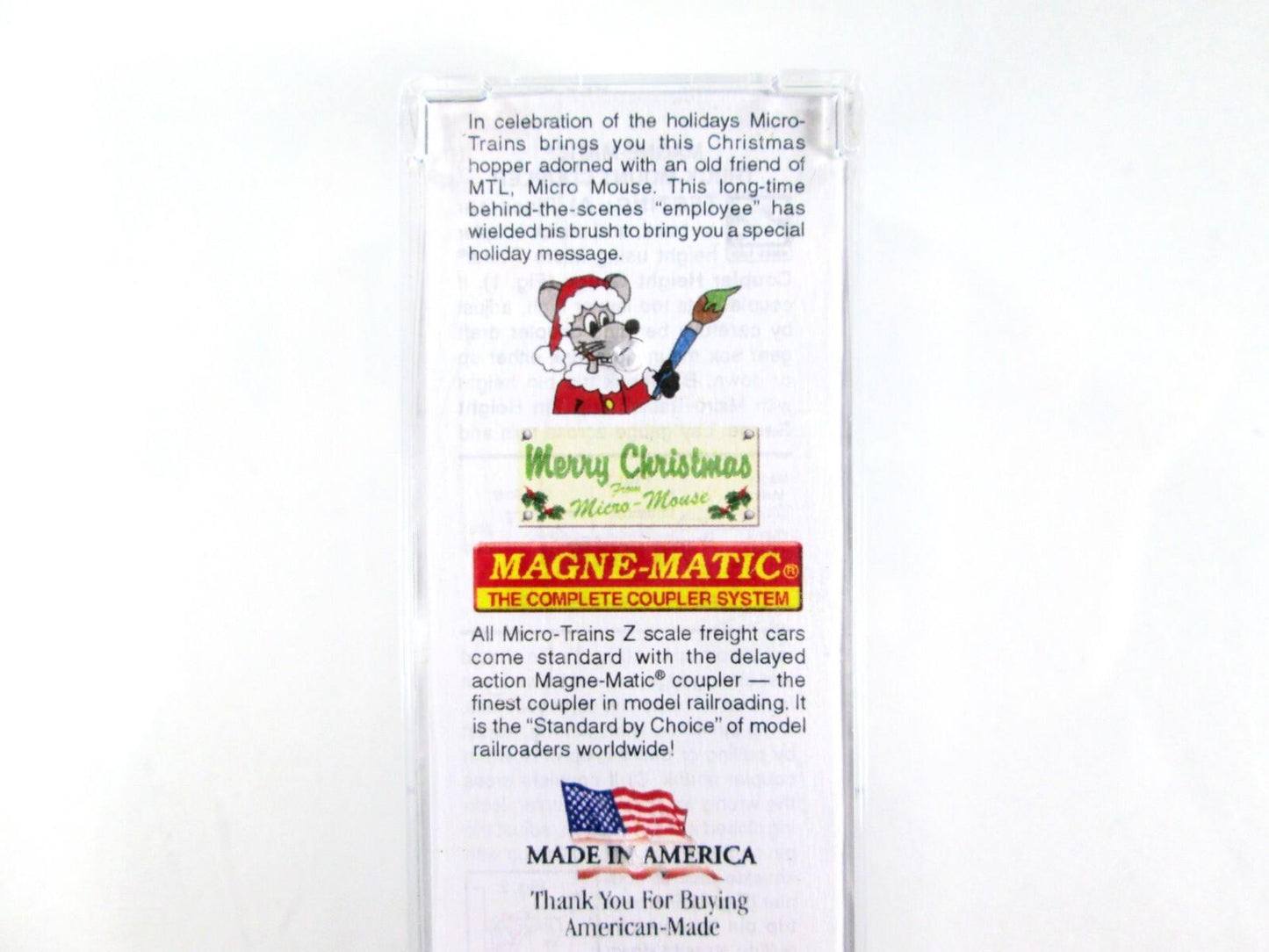 Z Scale ***MERRY CHRISTMAS*** Micro Mouse Box Car 2011 --- Micro Trains 50700540