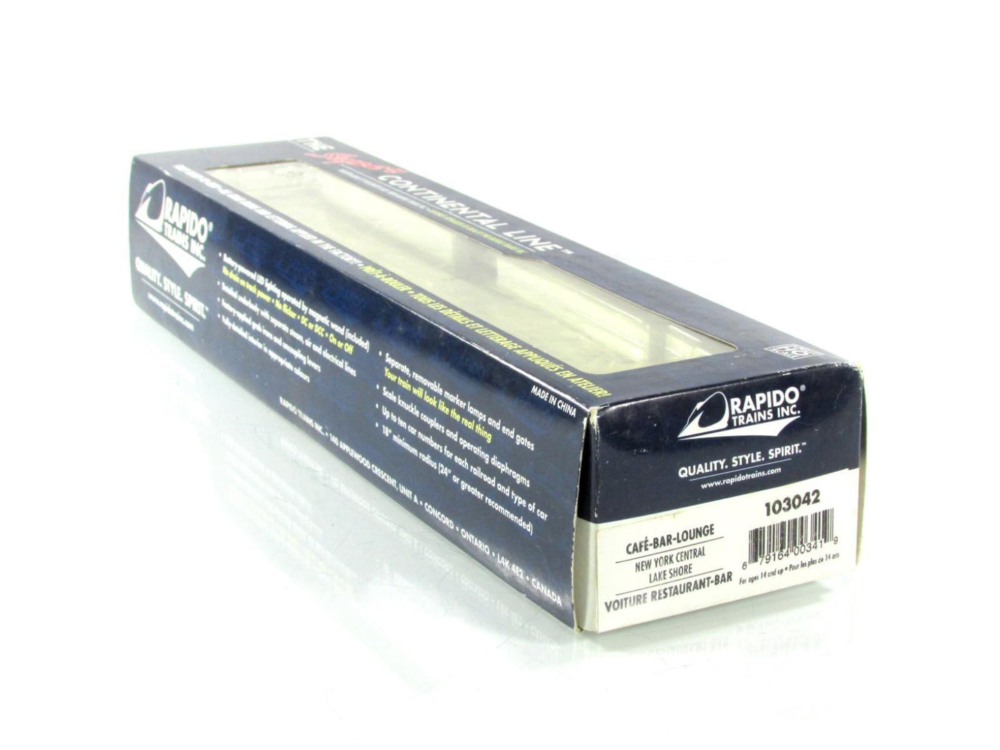 HO Scale *NEW YORK CENTRAL* Cafe-Bar-Lounge *Lake Shore* -Rapido 103042, Lighted