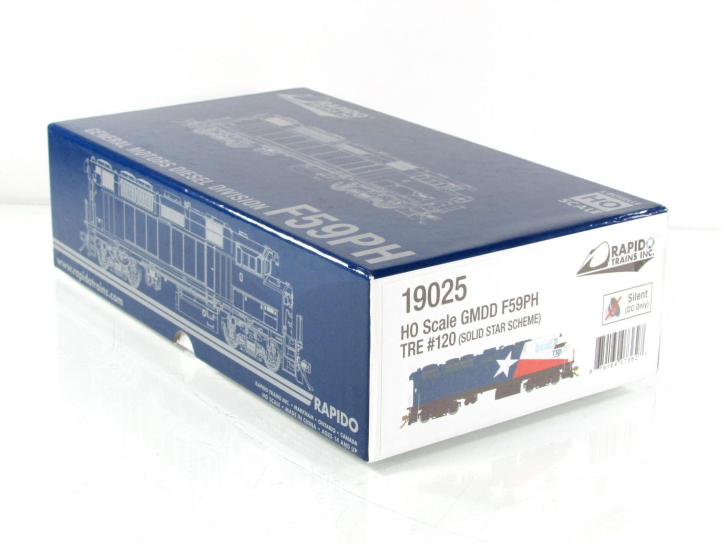 HO Scale ***TRINITY RAILWAY EXPRESS*** F59PH, TRE 120 -- Rapido 19025, DCC Ready