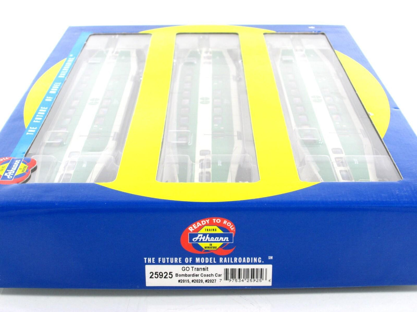 HO Scale **GO TRANSIT** Bombardier Passenger Set #2015,2020,2027 - Athearn 25925