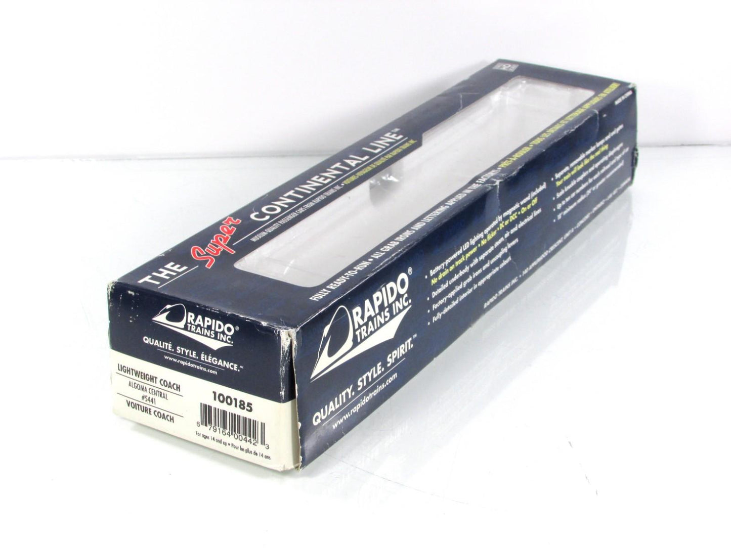 HO Scale ***ALGOMA CENTRAL*** Lightweight Coach #5441 - Rapido 100185, Lighted