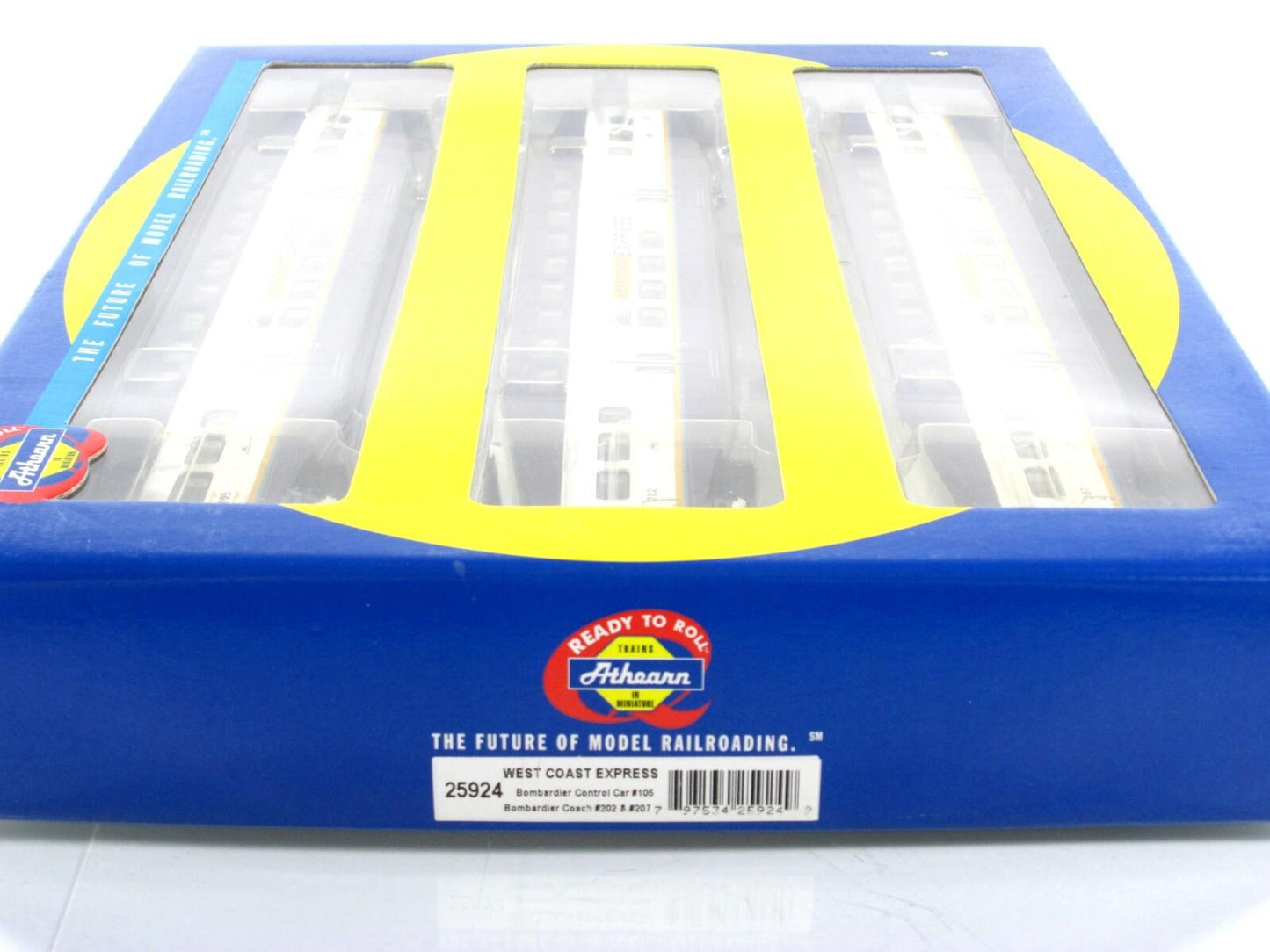 HO Scale ***WEST COAST EXPRESS*** Bombardier Set #105, 202, 207 -- Athearn 25924