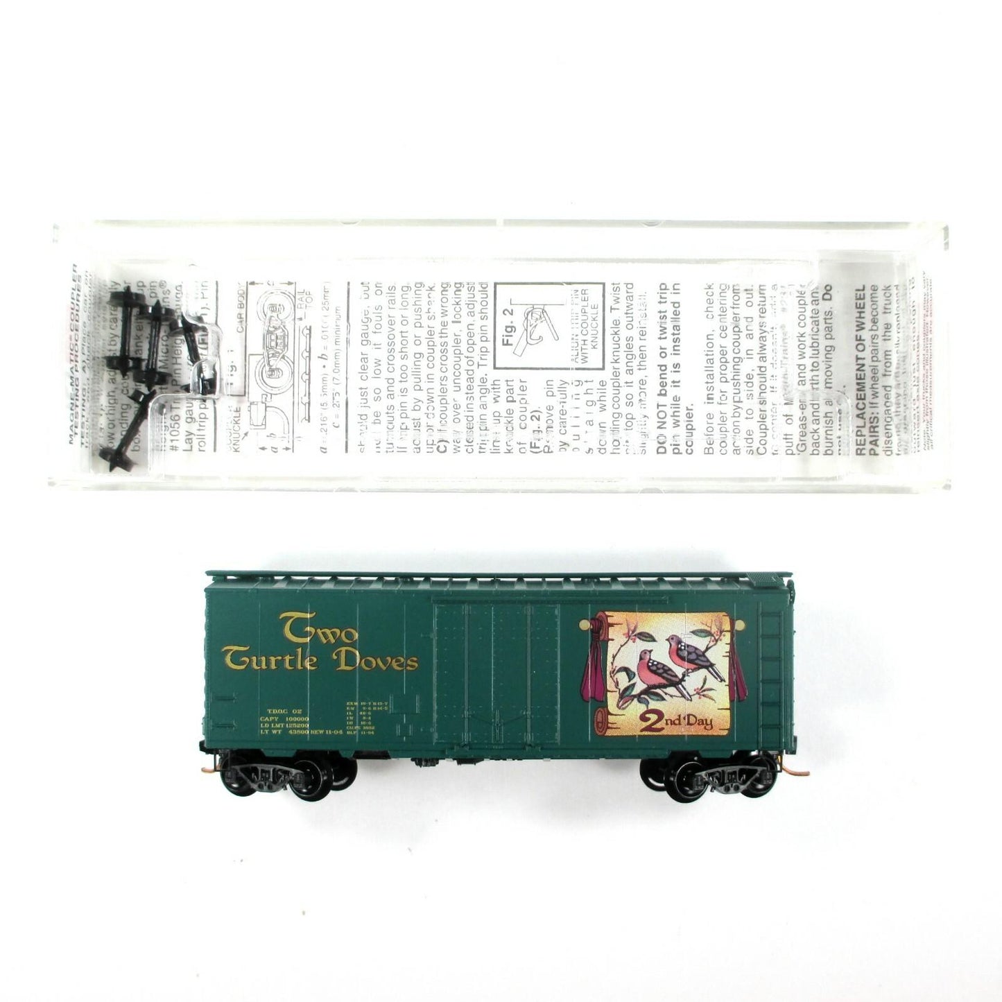 N Scale ***TWO TURTLE DOVES*** 12 Days of Christmas Box Car - Micro Trains 21502