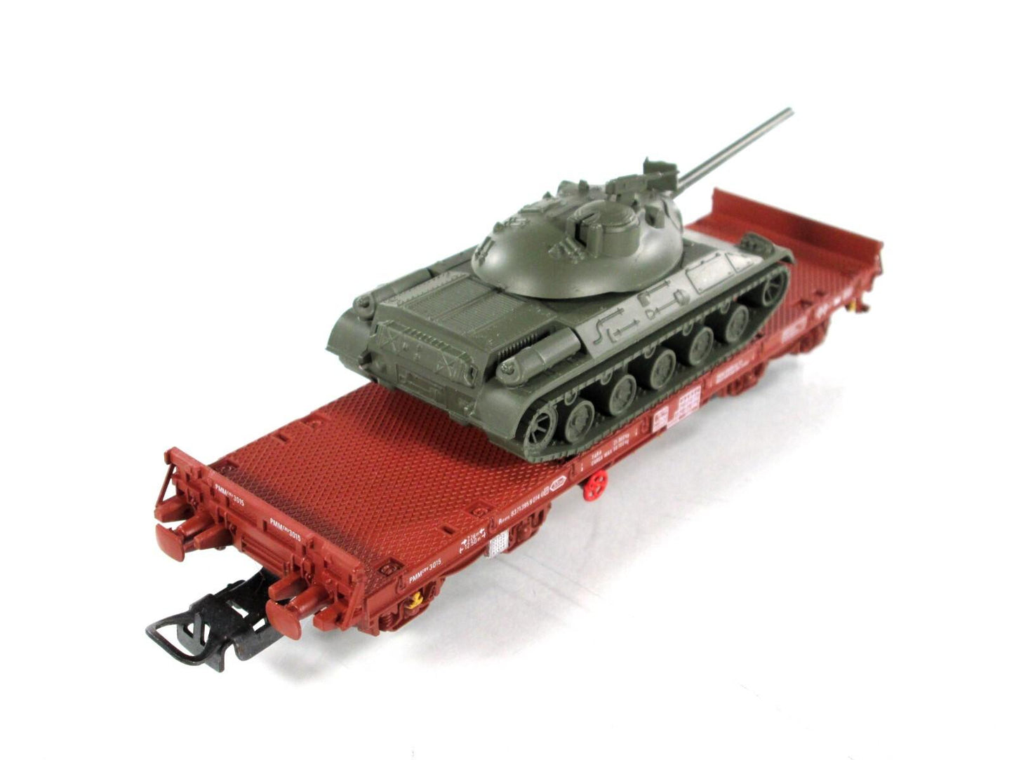 HO Scale ***FRENCH ARMY AMX30 TANK*** on Flat Car ----- Electrotren 5141 **RARE