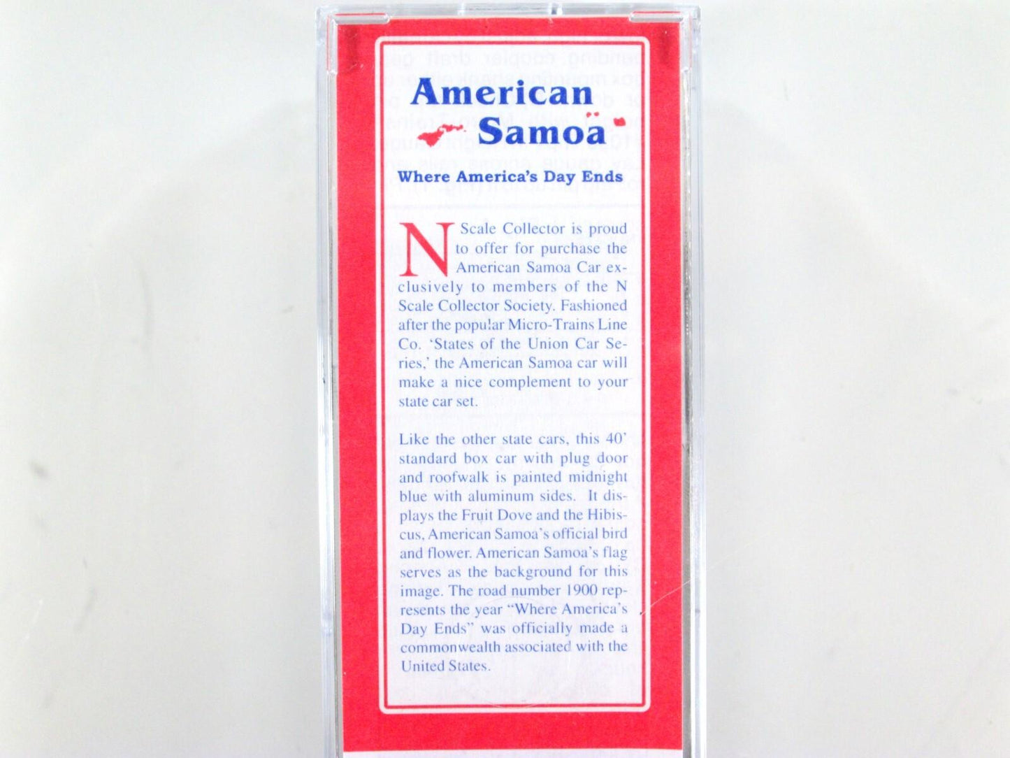 N Scale AMERICAN SAMOA 40' Box Car, AS 1900 -Micro Trains NSC Special Run 07-02