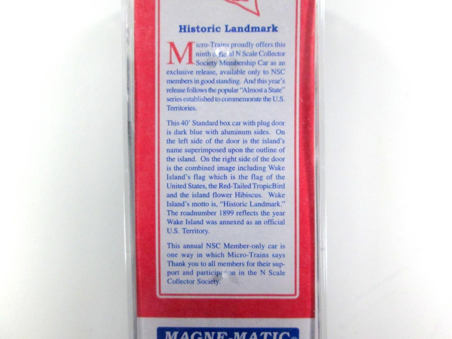 N Scale ***WAKE ISLAND*** 40' Box Car, WK 1899 ---- Micro Trains NSC Special Run