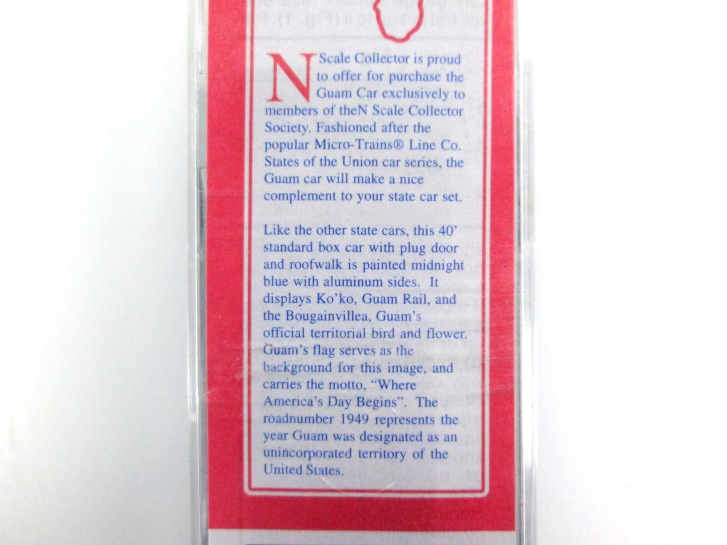 N Scale ***ISLAND of GUAM*** 40' Box Car - 1949 - Micro Trains NSC Special 05-02