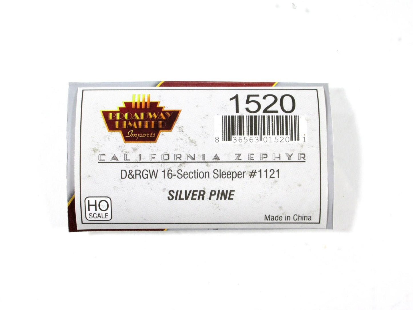 HO Scale ***DRGW CA ZEPHYR*** SILVER PINE Sleeper 1121 -Broadway 1520, Lighted