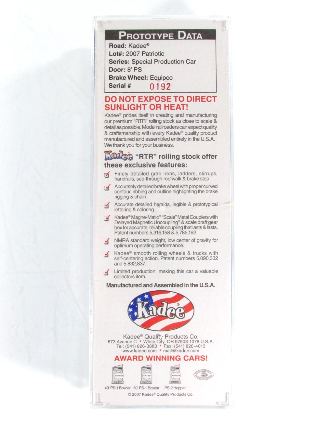 HO Scale ***GOD BLESS AMERICA*** 40' Box Car #007 --- Kadee Special Limited 6907
