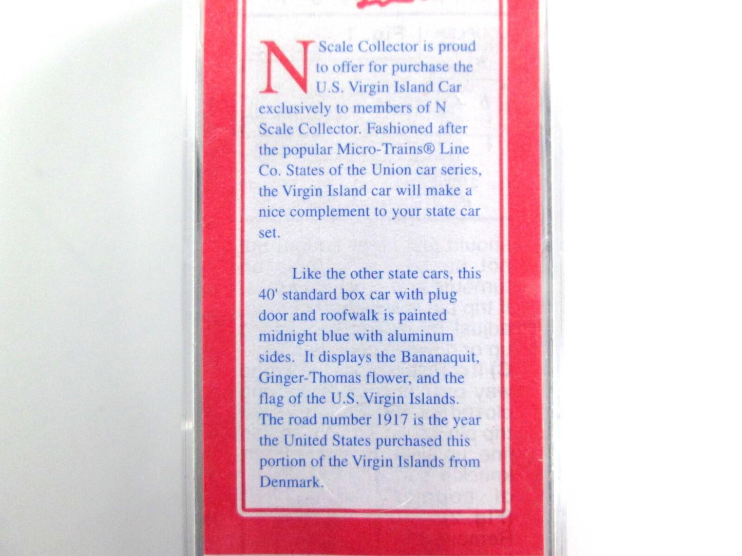 N Scale **US VIRGIN ISLANDS** Box Car USVI 1917 - Micro Trains NSC Special 04-72