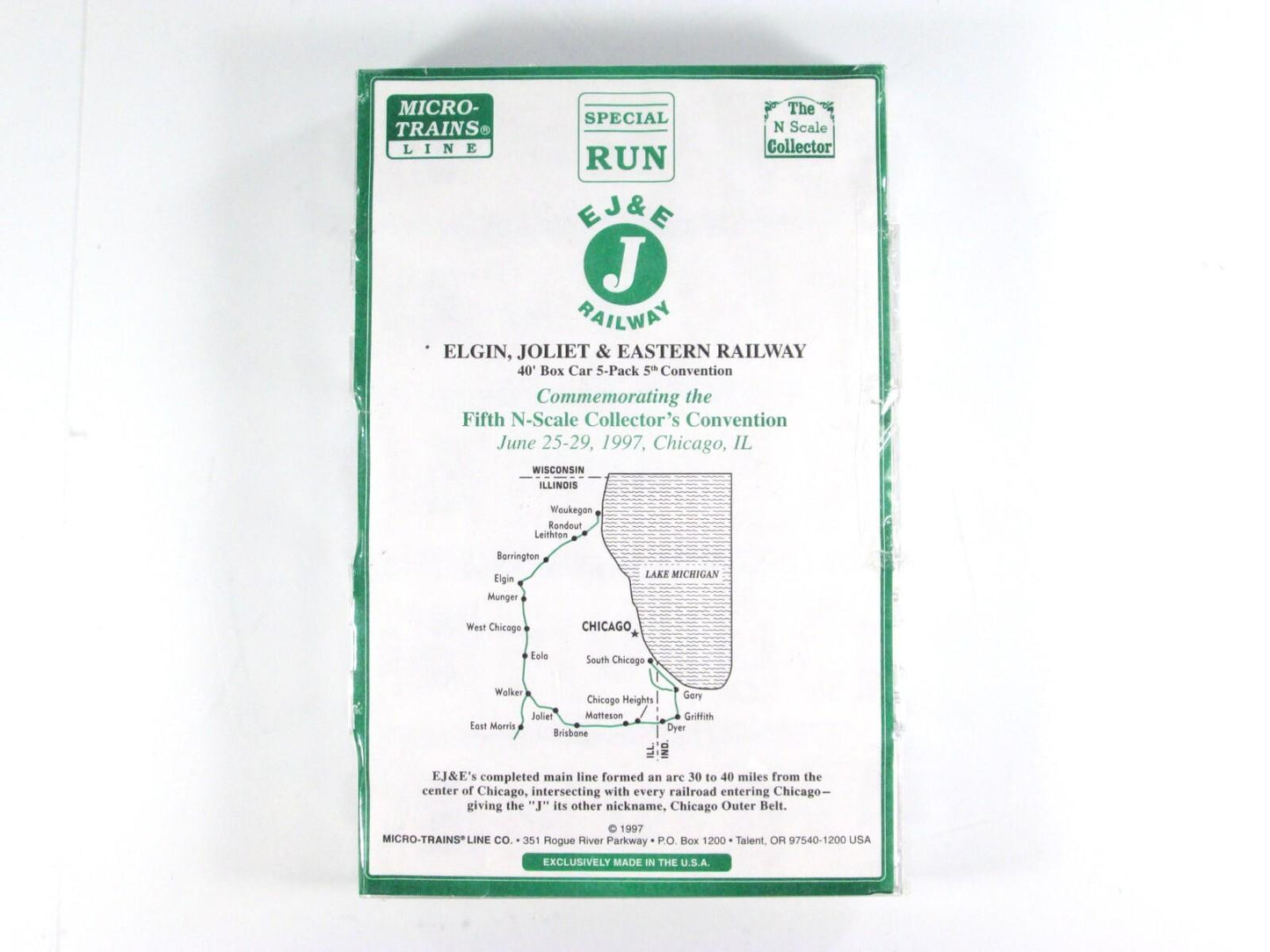 N Scale ***ELGIN, JOLIET & EASTERN*** Box Car 5-Pack -- Micro Trains Special Run
