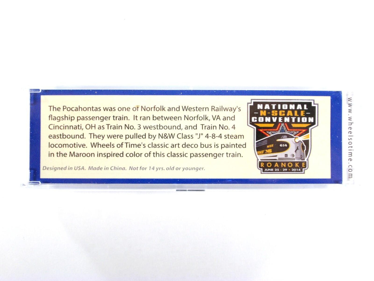 N Scale ***The POCAHONTAS*** Transit Motor Coach - WHEELS of TIME Special Run