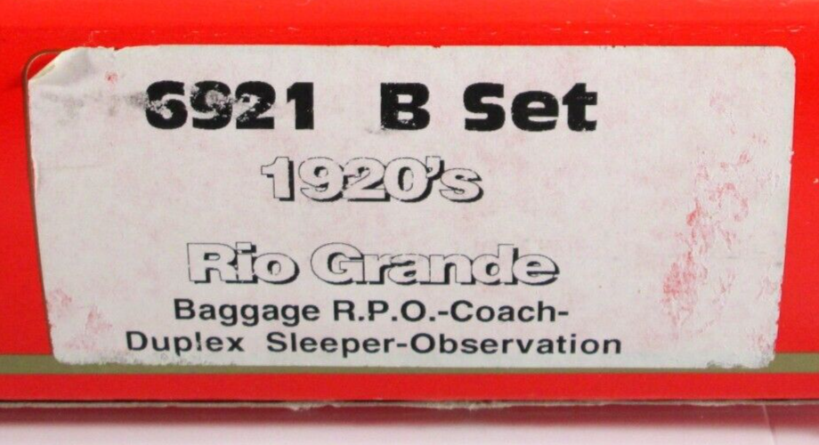 HO Scale **DENVER RIO GRANDE** 1920s Heavyweight Passenger Set B -Rivarossi 6921