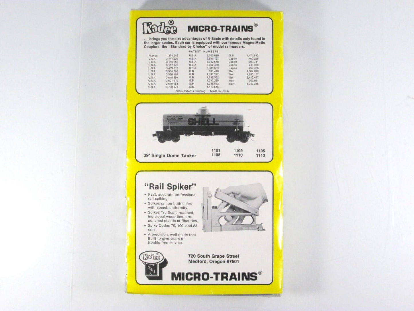 N Scale ***SHELL*** Single Dome Tanker 6-Pack - Kadee Micro Trains 65092 **RARE*