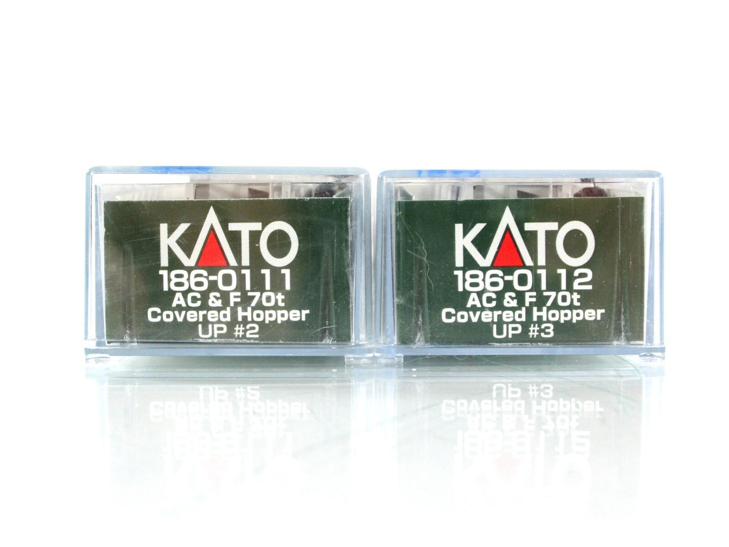 N Scale ***UNION PACIFIC*** ACF 2-Bay Covered Hopper 4-Pack - Kato 186-0111,0112