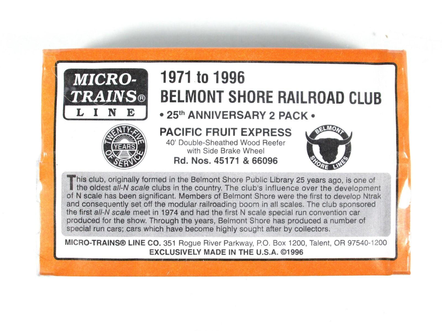 N Scale ***PACIFIC FRUIT Exp - BELMONT SHORE*** Reefer Set - Micro Trains **RARE