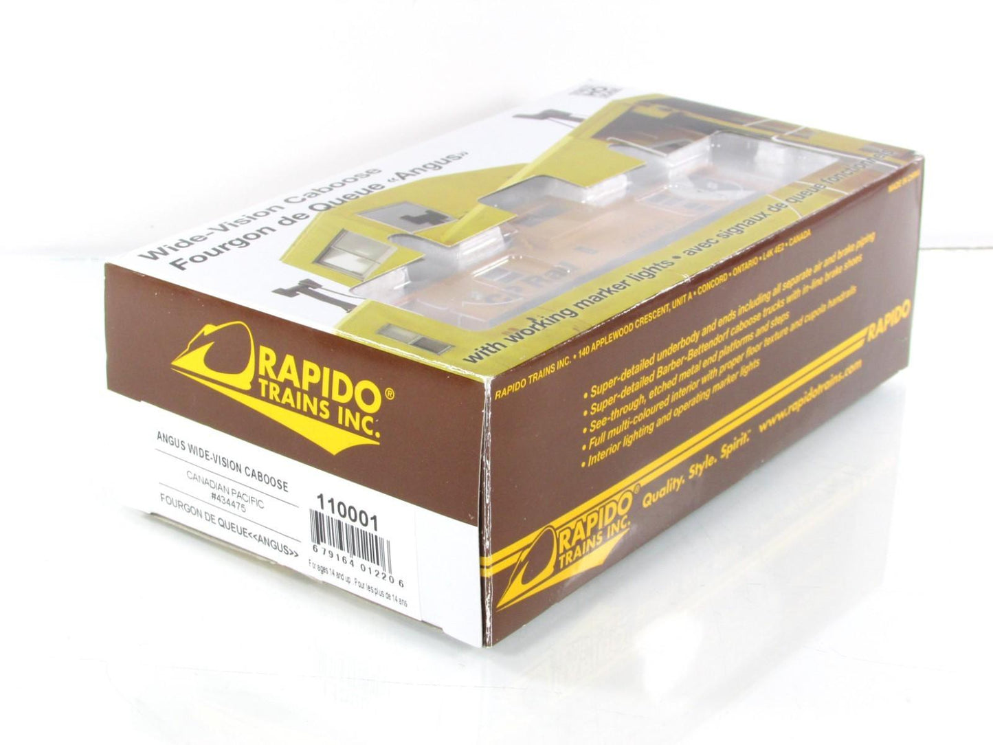 HO Scale **CANADIAN PACIFIC** Wide-Vision Caboose #434475 -Rapido 110001 *Lights