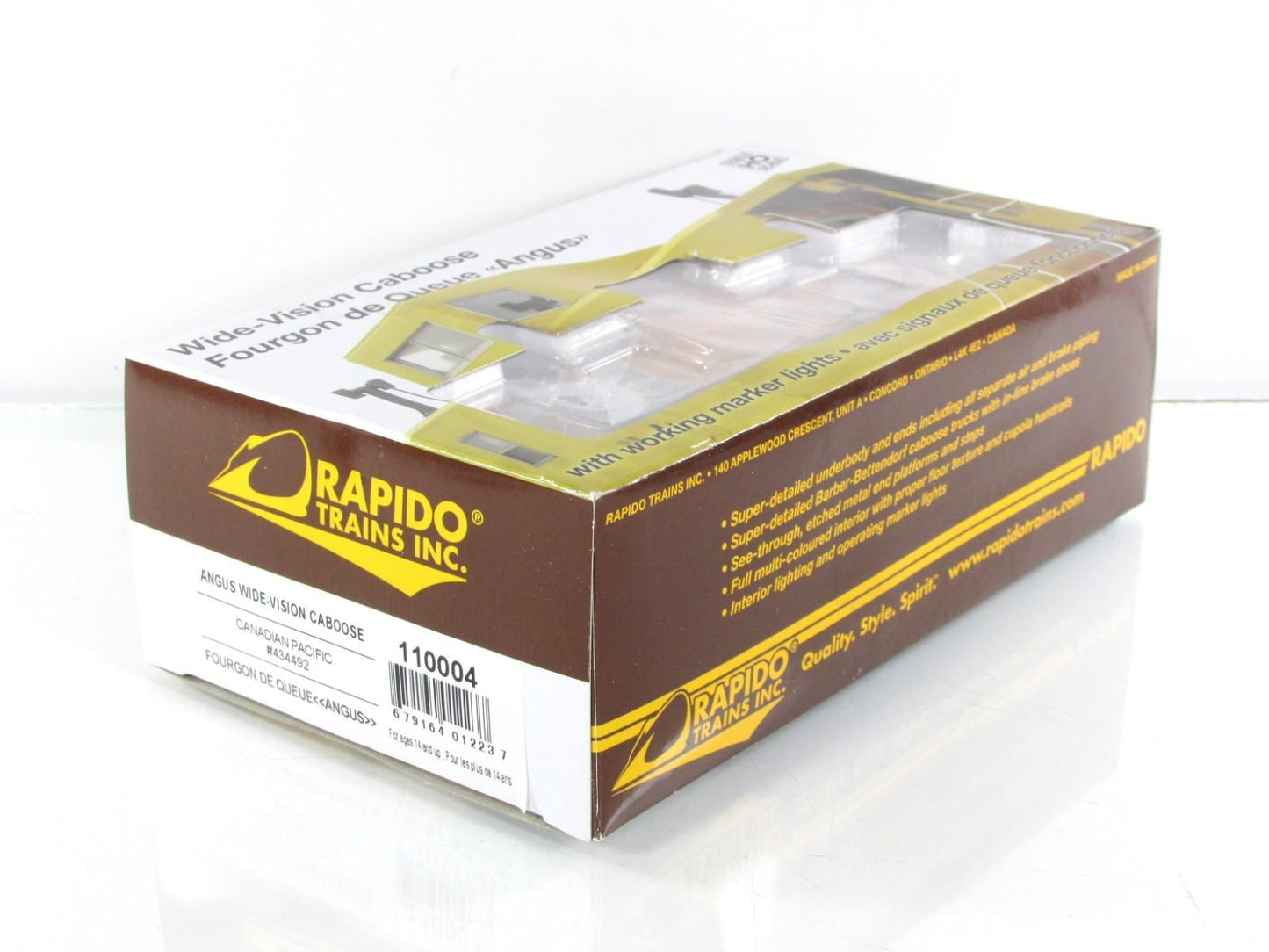 HO Scale **CANADIAN PACIFIC** Wide-Vision Caboose #434492 -Rapido 110004 *Lights
